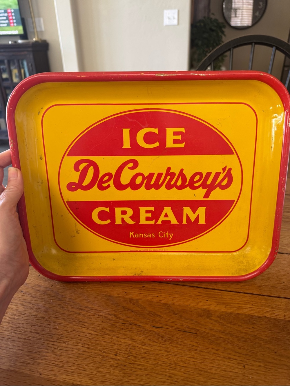 Vintage DeCoursey's Ice Cream Metal Tray